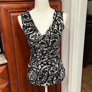 Y2K INC International Concepts Black and White Wrap Blouse